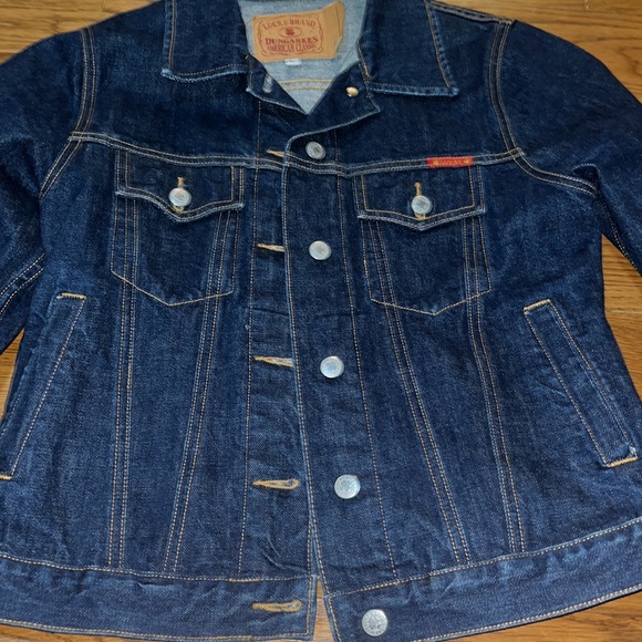Vintage Lucky Brand Jean Jacket by Gene Montesano trucker tomboy style sz Large - Picture 2 of 12